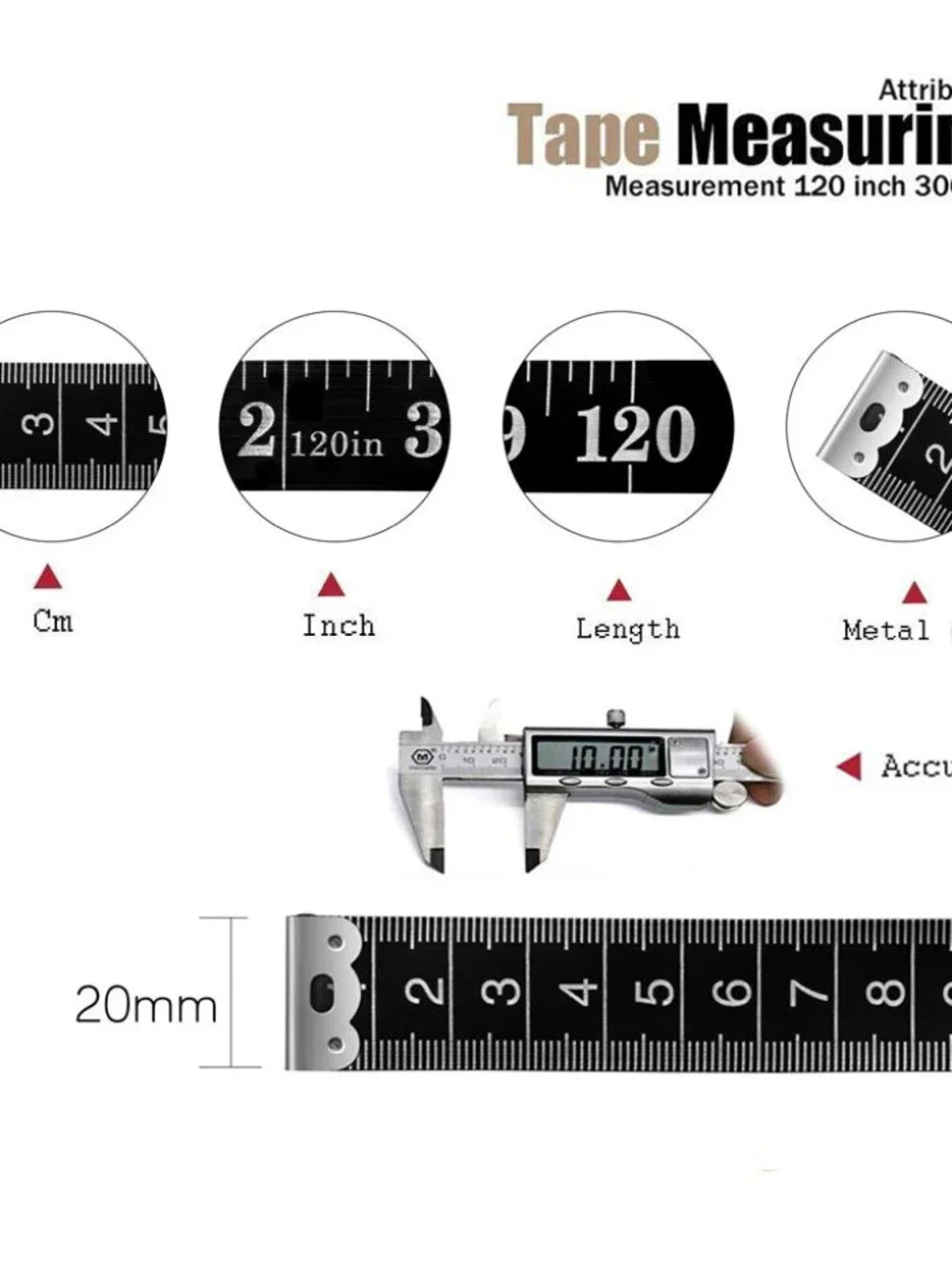 Tape Measure Body Measuring Tape, 120 Inch Soft Fabric Measuring Tape for Sewing